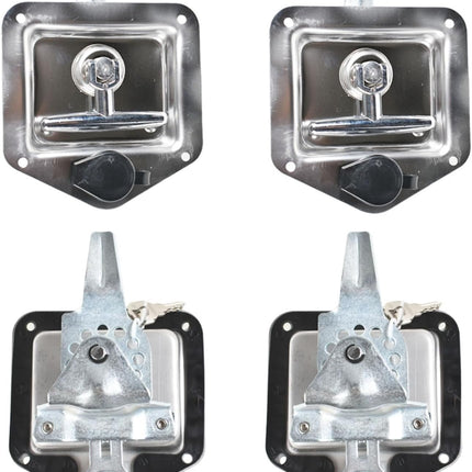 Findmall 4 Trailer Door Latch T-Handle Locking Stainless Steel Folding T Handle Latch for Camper RV Truck Trailer Toolbox with Gasket and Keys