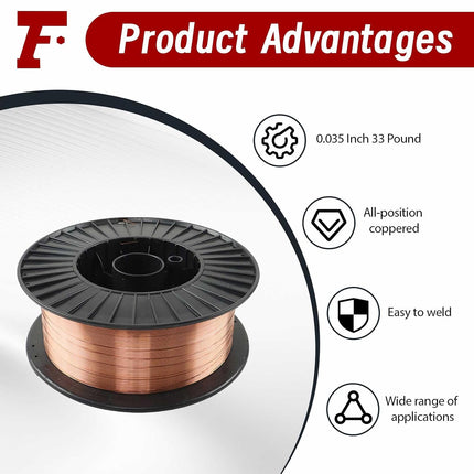findmall ER70S-6 Mild Steel MIG Welding Wire – 10 lb 8" Spool, 0.023"/0.030"/0.035" (0.6/0.8/0.9mm)