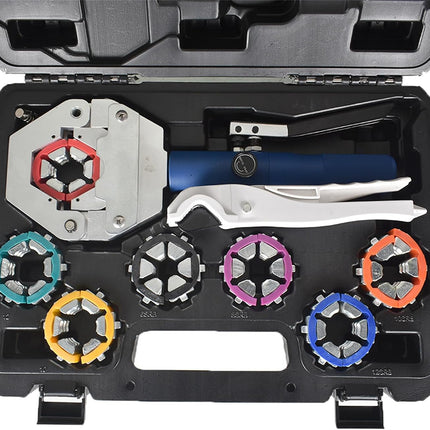 Findmall Hydraulic AC Hose Crimper Kit Hydraulic Hose Crimper Hydra-Crimp 71500 Hydraulic Hose Crimping Tool with 7 Pairs of Dies Set Fit for Barbed and Beaded Hose Fittings