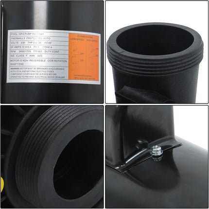 Findmall Pool Pump 3721621-13 2 Speed 2-1/2'' Admission Duck 2'' Discharge