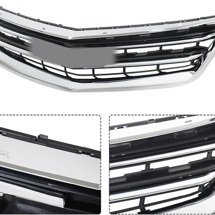 Findmall 2-Piece Chrome and Black Front Upper and Lower Grille Set Replacement for Impala 2014-2020