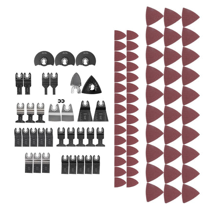 Findmall 96 Pcs Oscillating Saw Blade Suit, Oscillating Tool Blades with Sandpaper, High Carbon Steel, for Metal, Wood, Plastic