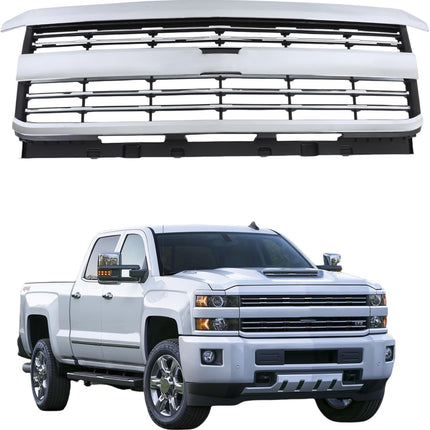 Findmall Chrome Front Grille Replacement for Silverado 2500 HD and 3500 HD 2015-2019