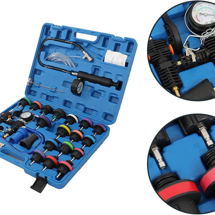 Findmall 28 Pieces Cooling System Refill Kit Radiator Pressure Tester with Carrying Case