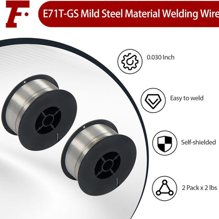 Findmall E71T-GS Self Shielded Flux Core Welding Wire, Gasless MIG Welding Wire for Carbon Steel, 0.030"/0.035"/0.045" Diameter, 2-11 lb Spool Options