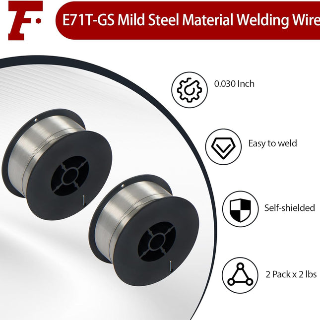 Findmall E71T-GS Self Shielded Flux Core Welding Wire, Gasless MIG Welding Wire for Carbon Steel, 0.030"/0.035"/0.045" Diameter, 2-11 lb Spool Options