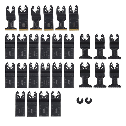 Findmall 28-Piece Oscillating Multi-Tool Blade Set - 5 Types, Universal Fit, High-Carbon and Bi-Metal Blades for Wood Metal Tile Cutting