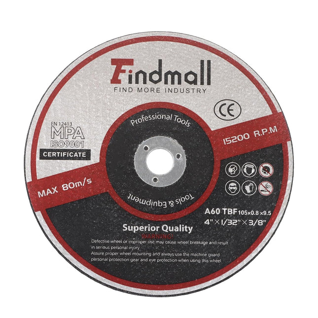 Findmall 25 Pack 4" x 1/32" x 3/8" Cut Off Wheel – Cuts Metal, Steel, Stainless Steel Aluminum Oxide, 1/32" Thin Disc for Angle Grinder, 3/8" Arbor