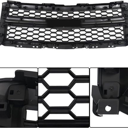 Findmall Glossy Black Honeycomb Front Upper Grille Replacement for Silverado 1500 LT, LTZ and WT 2014-2015