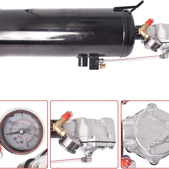8L 2.1 Gallon Handheld Tire Bead Seater Air Blaster Tool Trigger Seating Inflator for Vehicle Car Truck Tractor RV ATV Black