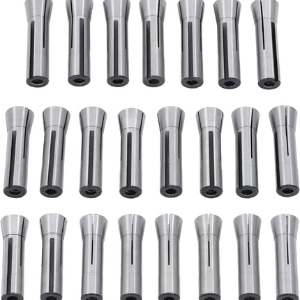 Findmall 23 Piece R8 Collet Set, 1/8 Inch to 7/8 Inch, With 48 Slot Collets Rack, High Grade Tool Steel