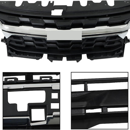Findmall Front Upper Bumper Grille with Chrome Trim Replacement for Colorado 2021-2022