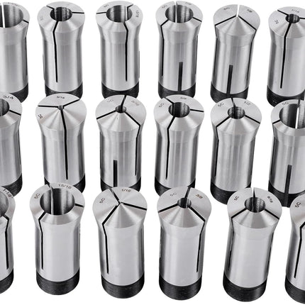 Findmall 18 Pcs 1/16-1-1/8 x 16ths 5C Collet Set .0006 TIR Certificate for CNC Milling Machines, Lathes, Tool and Workpiece Clamping