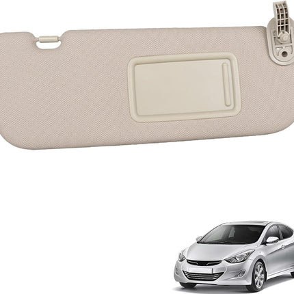 Findmall Sun Visor Sunshade with Makeup Mirror Left Right Side Replacement for E-lantra MD 2011-2015 Beige 852103X000 852203X000