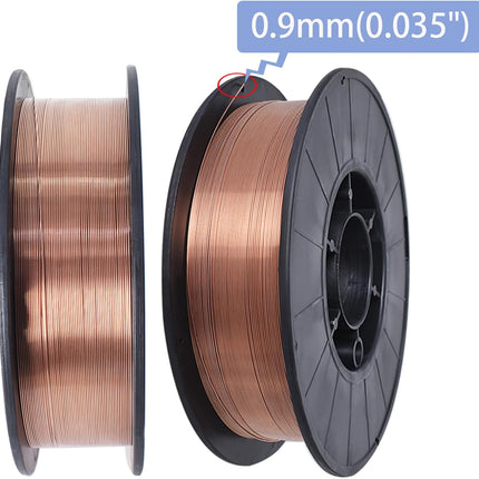 2 Spool 0.035 Inch Solid Mig Welding Wire 10 Pound Spool ER70S-6 Mild Steel Welding Wire (0.9 MM)