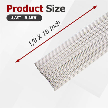 Findmall TIG ER308L Stainless Steel Welding Rod 1/16" 3/32" 1/8" Diameter, 16" or 36" Length, 1lb 5lb 10lb Filler Rod for Stainless Steel TIG Welding