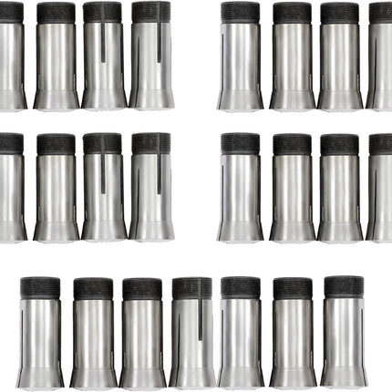 Findmall 23 PC Metric 5C Collet Set 3mm - 25mm x 1mm 0.0005 Accuracy | Fit for Milling and Machines