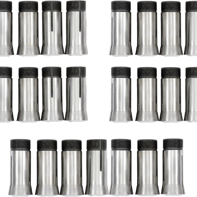Findmall 23 PC Metric 5C Collet Set 3mm - 25mm x 1mm 0.0005 Accuracy | Fit for Milling and Machines