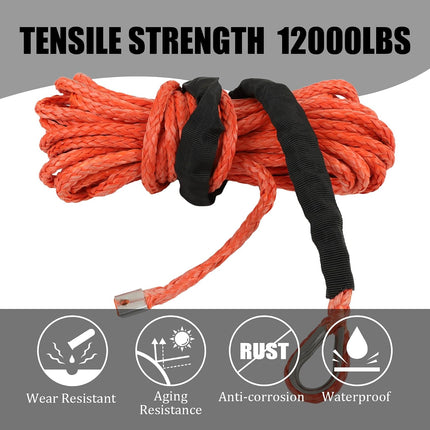 Findmall Synthetic Winch Rope Cable, 5/16IN x 50FT Winch Rope Line Cable, 12000lbs Winch Line for ATV UTV SUV