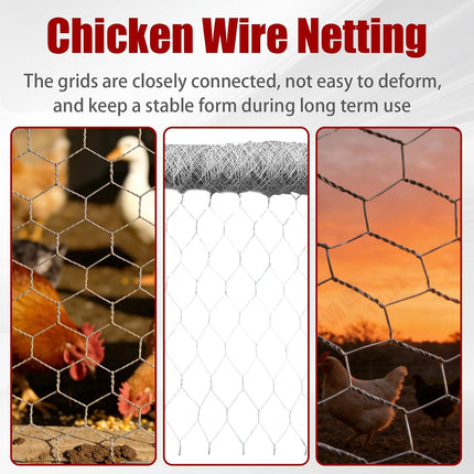 Findmall Metal Mesh Pencing 2IN Holes Garden Poultry Chicken Wire Netting