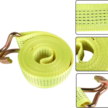 Yellow Ratchet Belt, 2Inch * 15Ft 5000 Pound Ratchet, Heavy Duty Slings, 6PCS
