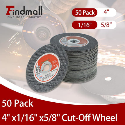 Findmall Cut Off Wheels 4 Inch x 1/16 Inch x 5/8 Inch Arbor Cutting Wheels Fit for Cutting Stainless Steel and Ferrous Metals