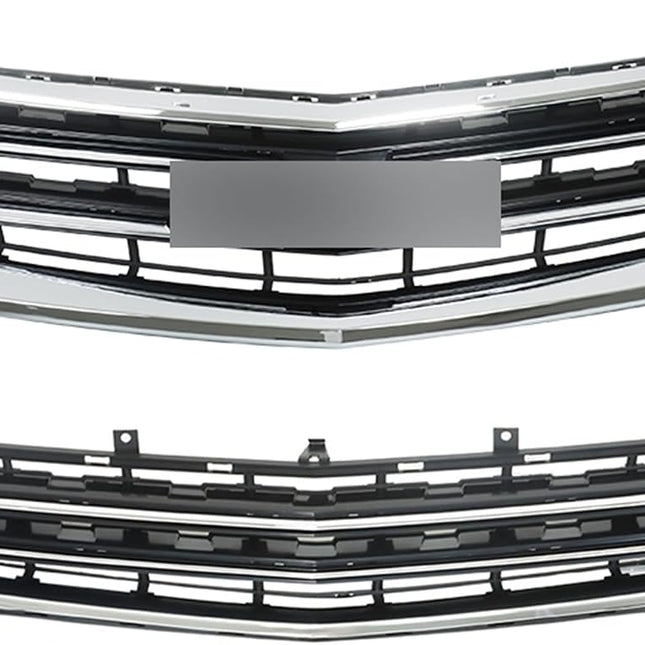 Findmall 2-Piece Chrome and Black Front Upper and Lower Grille Set Replacement for Impala 2014-2020