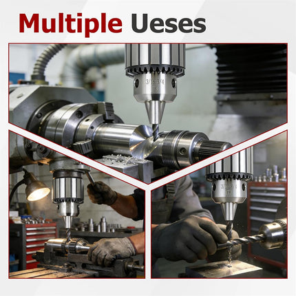 findmall JT3 Drill Chuck 3/16 Inch - 3/4 Inch Drill Press Chuck Super Heavy Duty with MT3 Shank Chuck Key