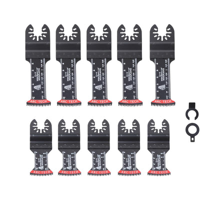 Findmall Oscillating Saw Blades Set, 10PCS (5 of 1-1/2", 5 of 2-11/16"), Japanese Tooth, Curved Edge, Extra-Long