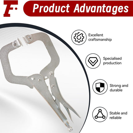 Findmall 10Pcs 11 Inch Locking C Clamps with Swivel Pads Heavy Duty C-Type Locking Plier Table and Tool Vise Grip