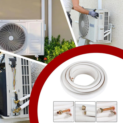 Findmall 50FT Air Conditioning Tubing Hose Extension 1/4 and 3/8 Inch Insulated Copper Hoses Fit for Mini Split Air Conditioner