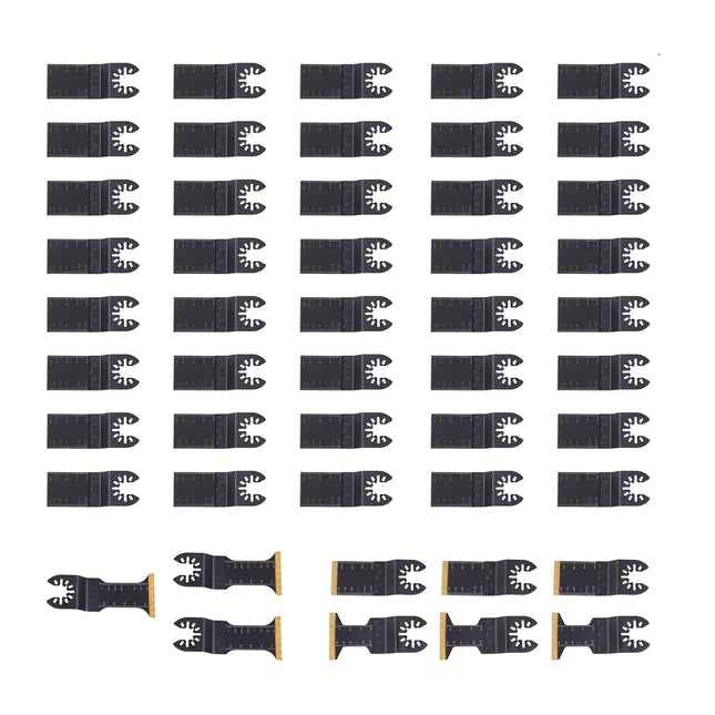 Findmall Universal Vibrating Multi Tool Blades Kits, 49Pcs Oscillating Saw Blade Set Includes Various Specifications Fit for Cutting Wood, Plastic, and Metal