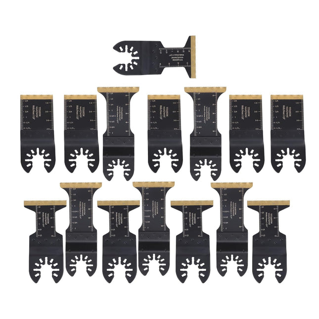 Findmall 15-Piece Set Oscillating Saw Blades (1-3/4" Titanium-Plated Saw Blades, 1-3/4" Extended, 1-3/8"), for Wood Nails, Screws, Plastic, Ect