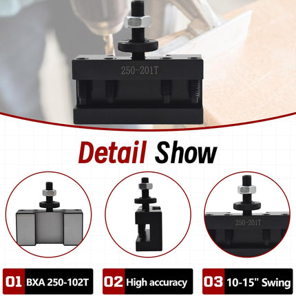 findmall BXA 250-201 T Quick Change Tool Post Holder BXA #1 T Turning and Facing Holder Fit for 3/4 Inch Turning Tools