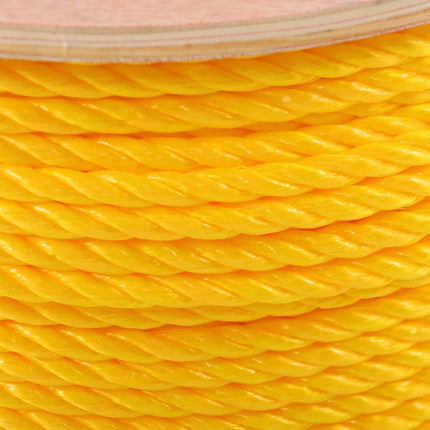 Findmall Orange Yellow 1/4in X 600ft 3 Stranded Braided Rope Heavy Duty Poly Ropes for DIY Projects, Commercial Use, Barrier Rope Breaking Strength 8500 pounds