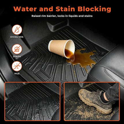 Findmall 3PCS Floor Mats TPE Replacement for Tundra CrewMax Cab 2014-2021