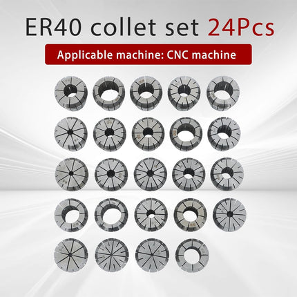Findmall 24Pcs ER40 Accuracy Collet Set 3mm-26mm for CNC Milling Lathe Tool and Work-Holding Engraving Machine