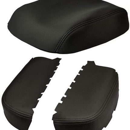 Findmall Car Leather Center Console Armrest Cover Skin Black Replacement for 2009-2015 Honda Pilot