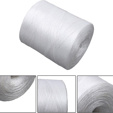 Findmall 6300ft 156lbs Tensile Strength Polypropylene Tying Twine White, Soft On Hands, Heavy Duty Outdoor or Indoor Tie Line for Baling, Shipping, Bundling Twine, Packaging Rope