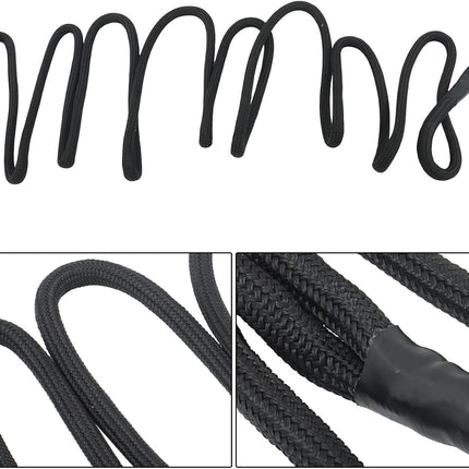 Findmall 1in x 30ft Power Recovery Rope, Nylon N66 Double-Layer Weaving, 34000 Pounds Breaking Strength, 30% Elasticity Offroad Power Strap for Truck ATV UTV Tractor, Black