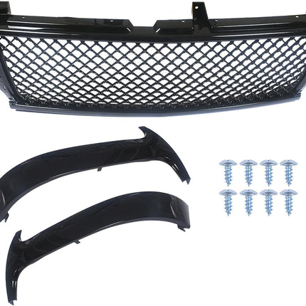 Findmall Black Mesh Front Hood Bumper Grille Replacement for Silverado 1999-2002, Tahoe and Suburban 2000-2006
