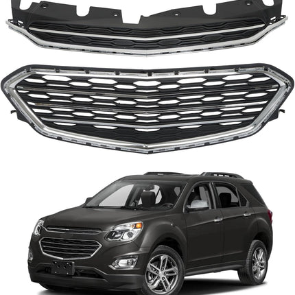 Findmall 2-Piece Front Upper and Lower Bumper Grille Kit Replacement for Equinox 2016-2017
