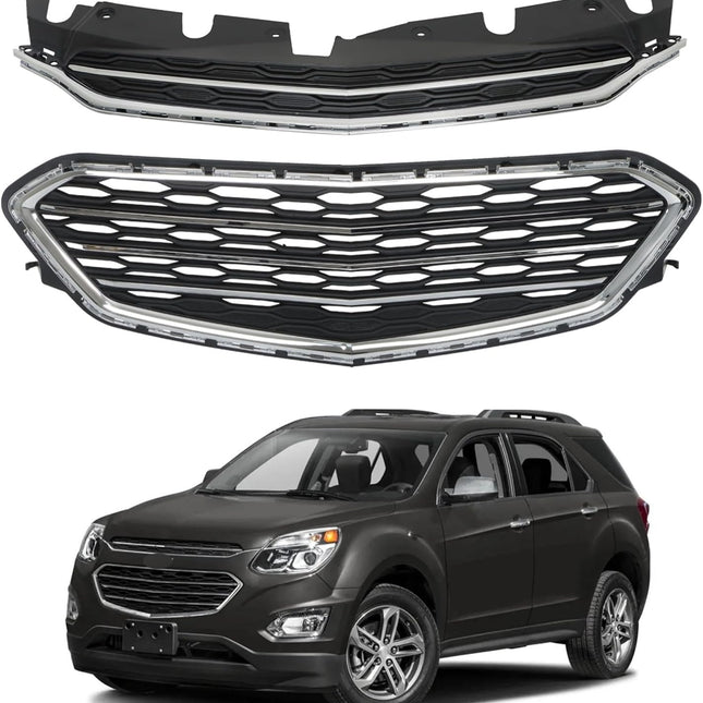 Findmall 2-Piece Front Upper and Lower Bumper Grille Kit Replacement for Equinox 2016-2017