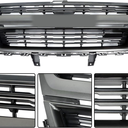 Findmall Gray Frame Front Bumper Grille Assembly Replacement for Colorado 2015-2020 84408361