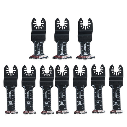 Findmall 10Pcs Extended Japanese Tooth Shaped Oscillating Blade Curved Tooth Oscillating Saw Blades Set Fit for Cutting Wood, Plastic, and Metal