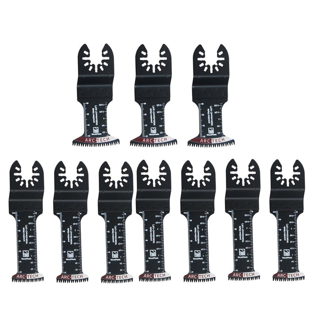 Findmall 10Pcs Extended Japanese Tooth Shaped Oscillating Blade Curved Tooth Oscillating Saw Blades Set Fit for Cutting Wood, Plastic, and Metal