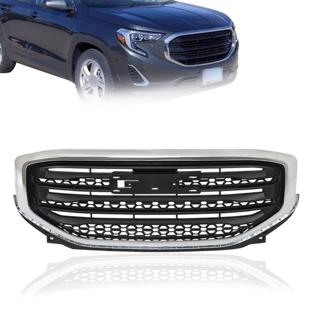 Findmall Chrome Frame with Black Molding Front Upper Bumper Grille Replacement for Acadia 2017-2019 84431668