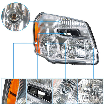 Findmall Headlight Headlamp Assembly Halogen Replacement for Equinox 2005 2006 2007 2008 2009 Driver Side Left LH Passenger Side Right RH Replacement for GM2503254 GM2502254
