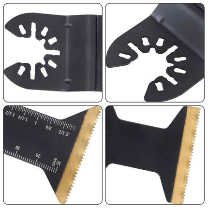 Findmall 100 Pieces of Oscillating Saw Blades(34MM, 44MM), Japanese Tooth, Titanium, Extra Long, for Wood, Metal, Universal Compatibility