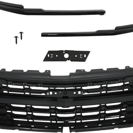 Findmall Glossy Black Front Upper Bumper Grille Replacement for Silverado 2022-2024